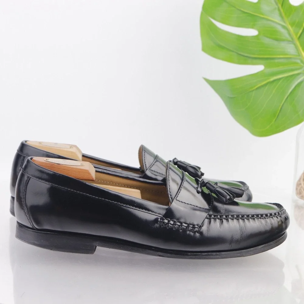 Cole Haan Mens Pinch Grand Tasseled Loafers Size 10 M Black Leather Dress Shoes